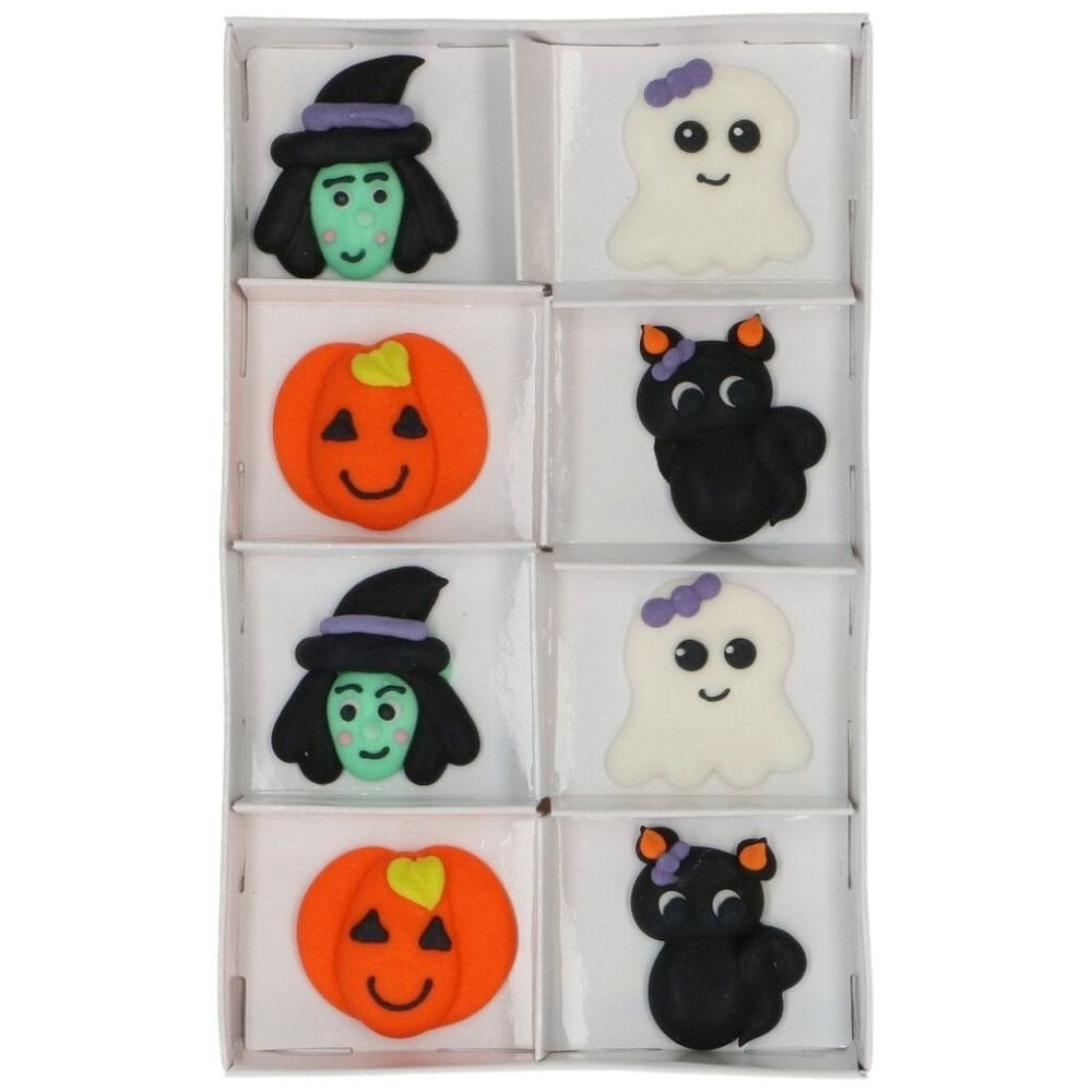Happy Halloween Sugar Decorations Set Of 8
