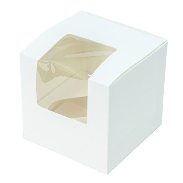 Holds 1 White Cupcake Box With Window