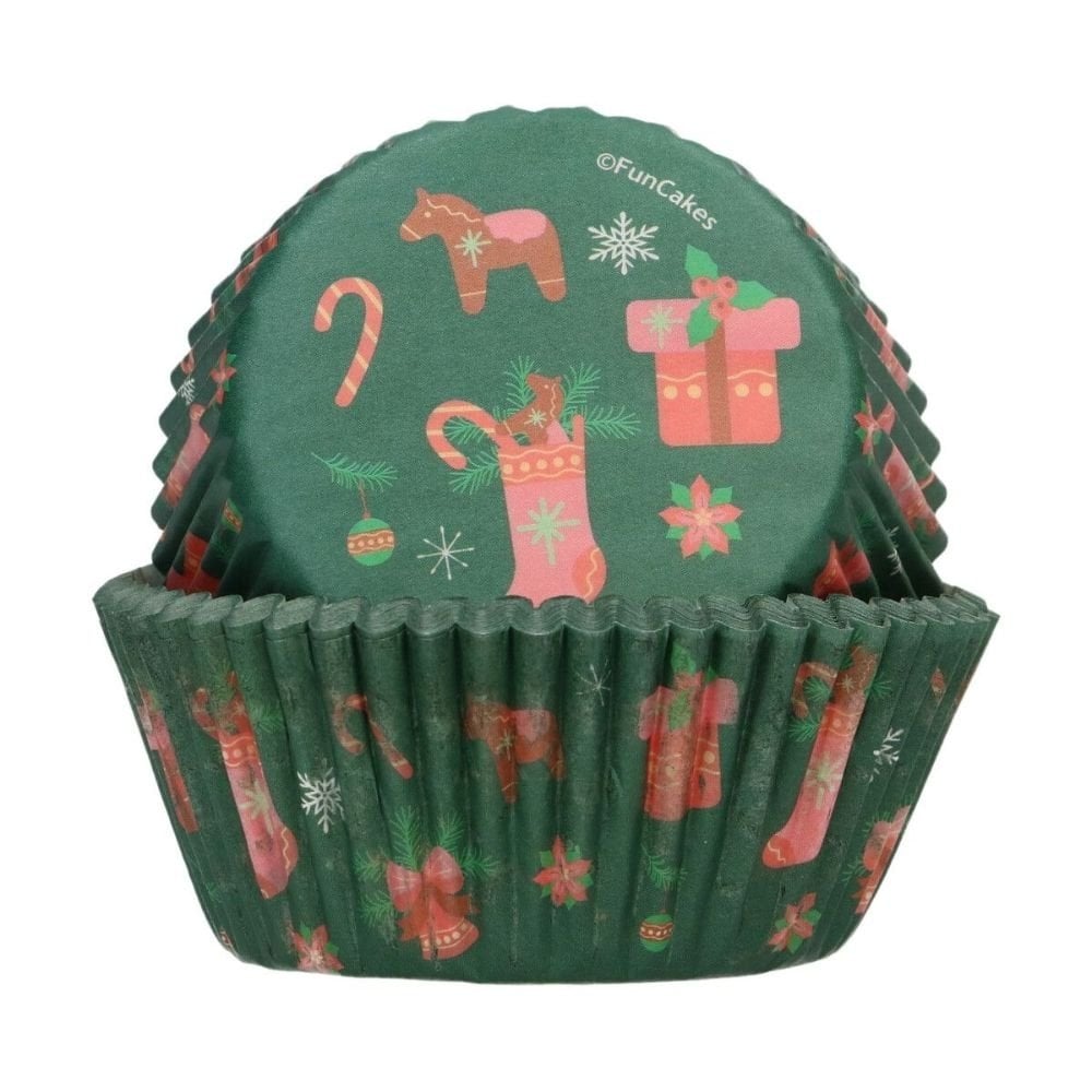 Christmas Foil Baking Cups x 48