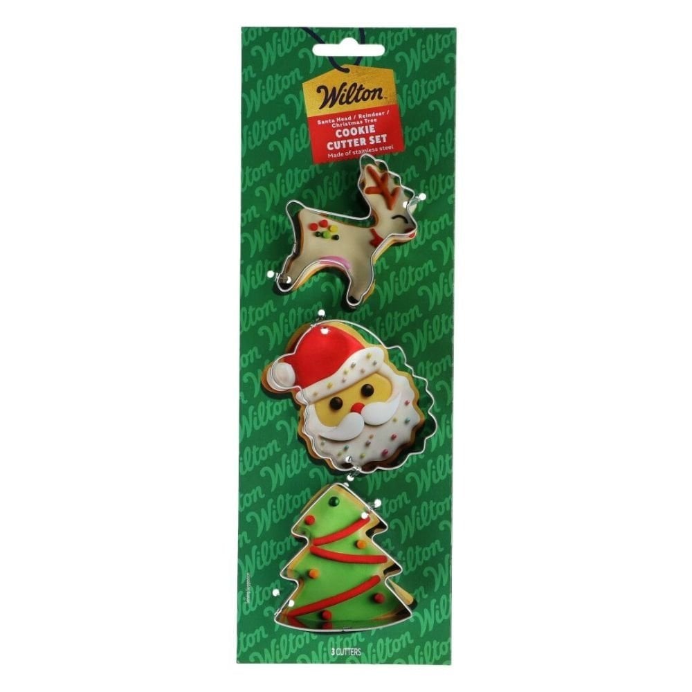 Santa, Reindeer, Christmas Tree Cookie Cutter Set Of 3