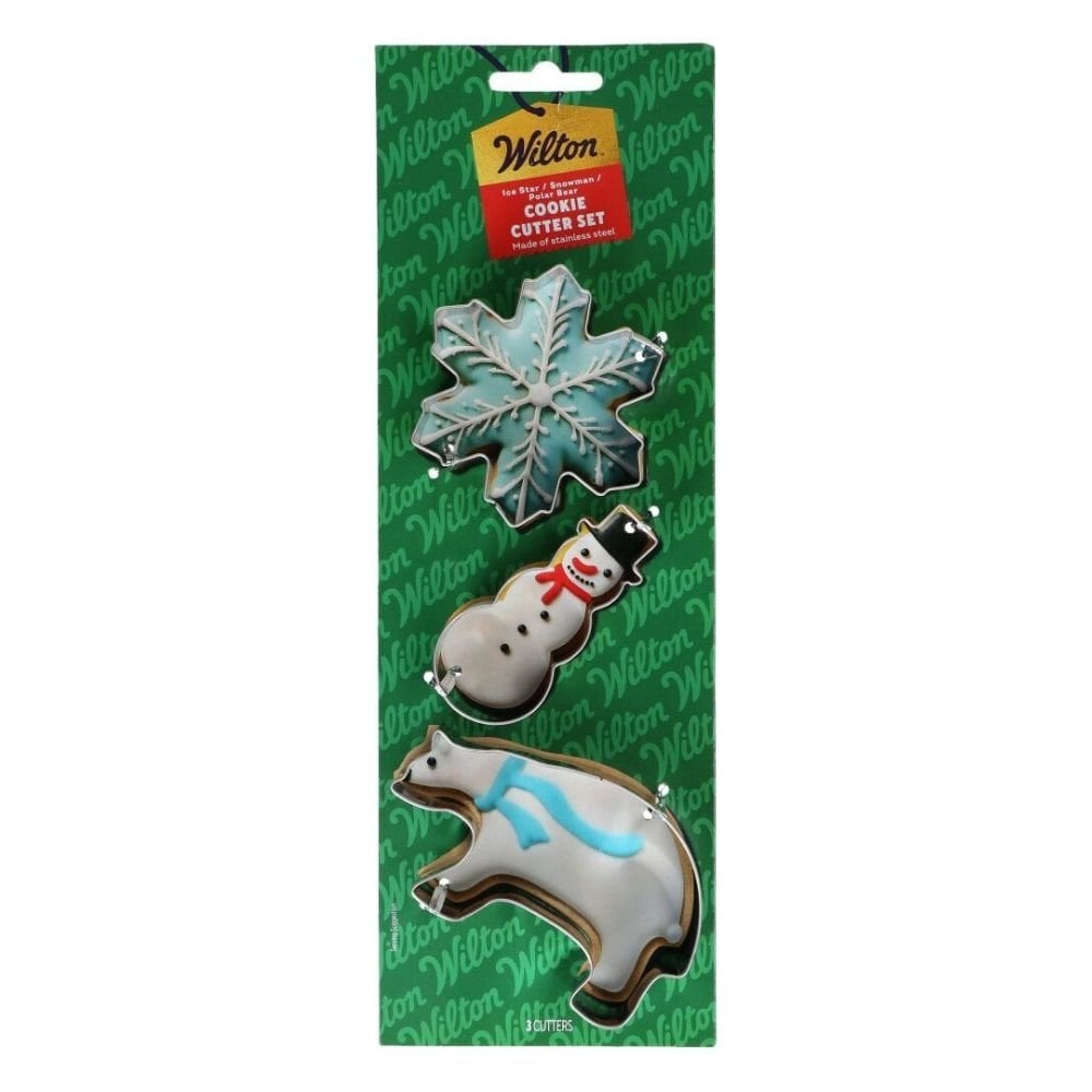 Ice Star, Snowman, Polar Bear Cookie Cutter Set Of 3