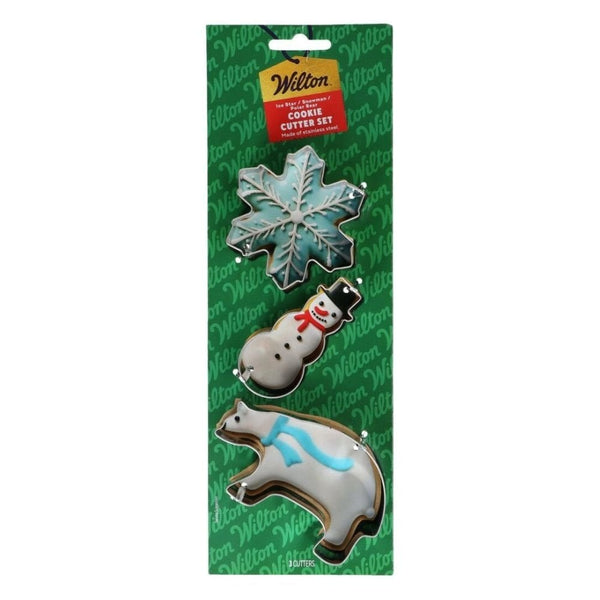 Ice Star, Snowman, Polar Bear Cookie Cutter Set Of 3