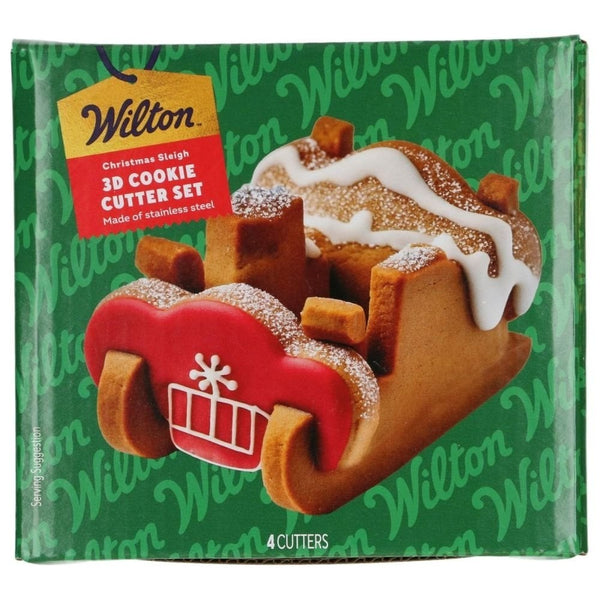 Christmas Sleigh 3D Cookie Cutter Set Of 4