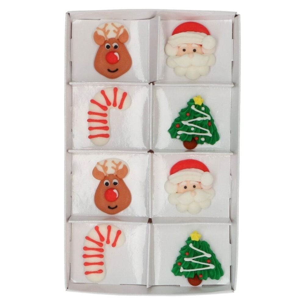 Merry Christmas Sugar Topper Set Of 8