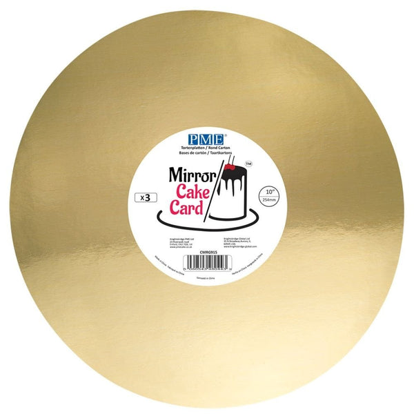 Gold Round Mirror Cake Board - Pack of 3
