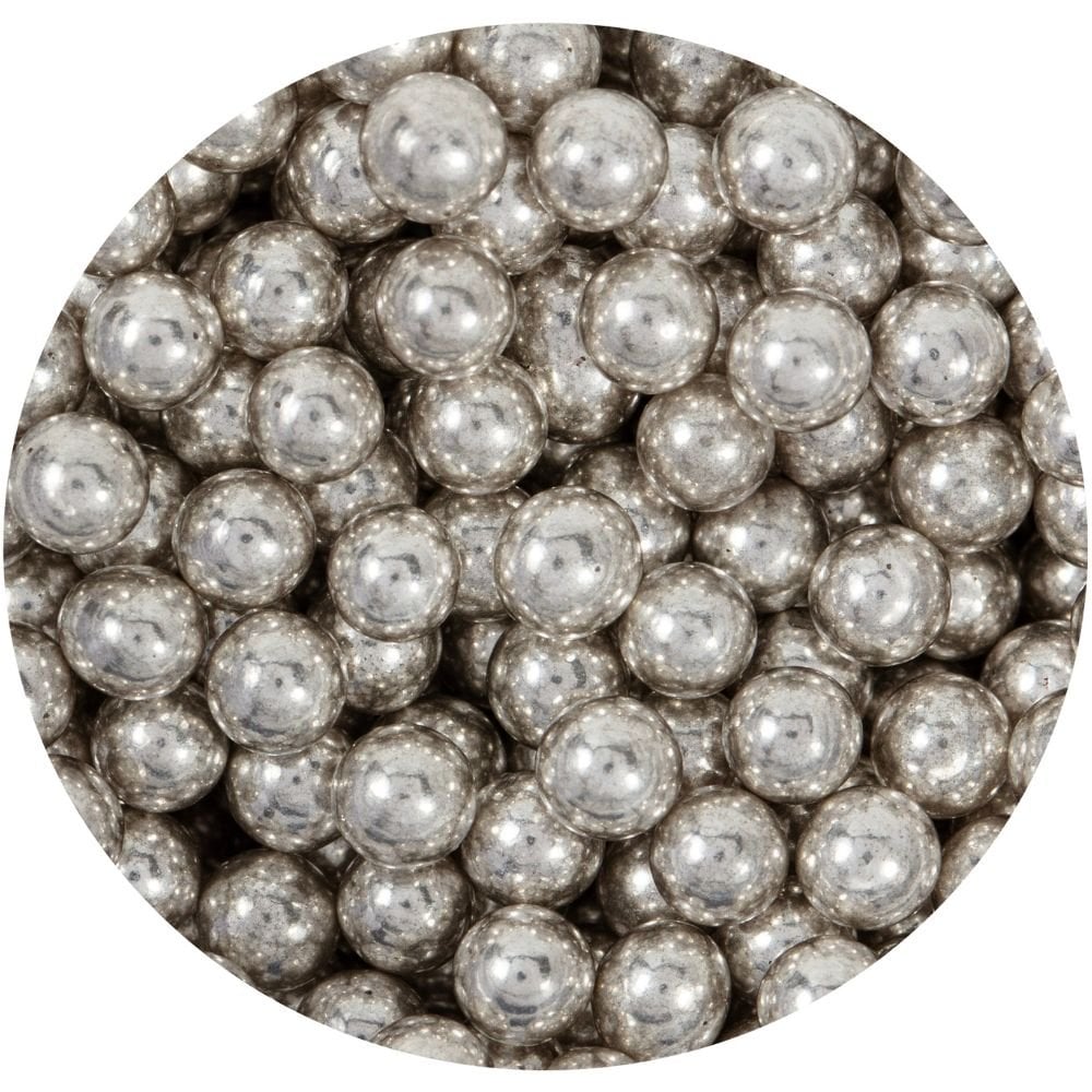 Silver 4mm Sugar Pearls 25g