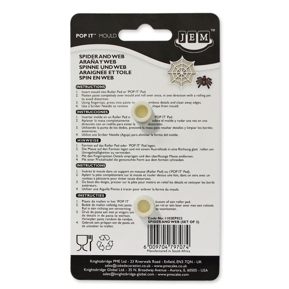 Spider And Web Pop It Mould Set Of 2