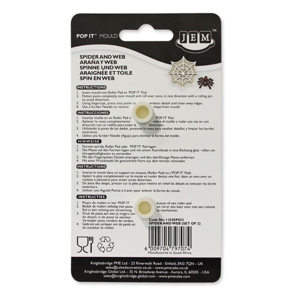 Spider And Web Pop It Mould Set Of 2