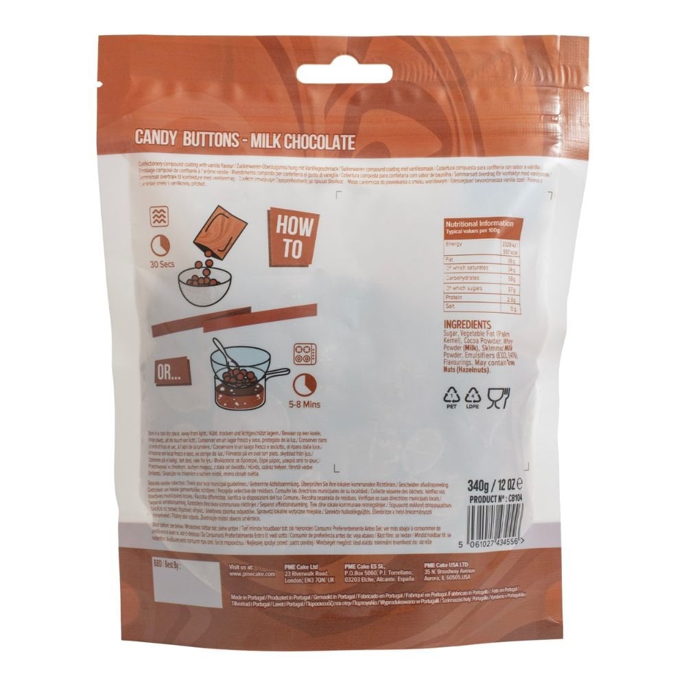 Milk Chocolate Candy Buttons 340g
