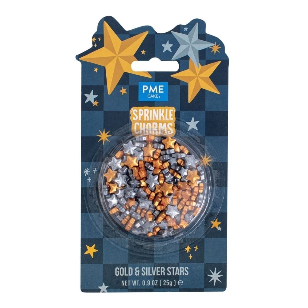 Gold & Silver Stars Sprinkle Charms 25g