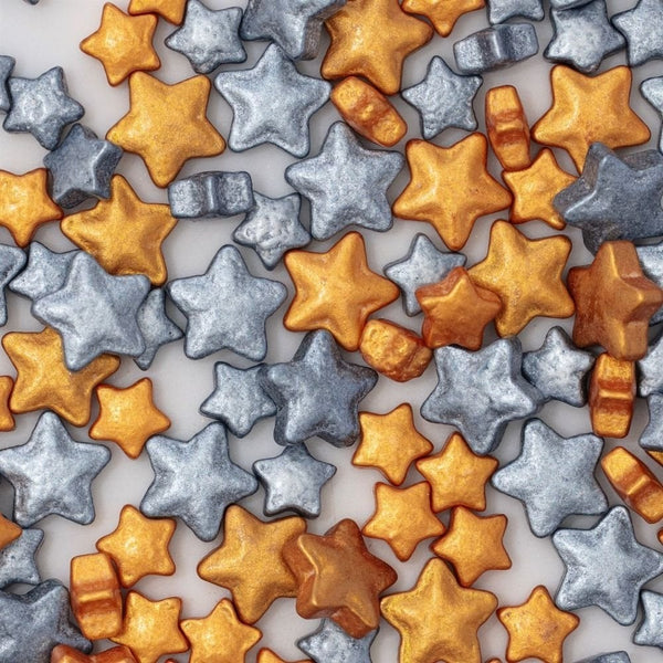 Gold & Silver Stars Sprinkle Charms 25g