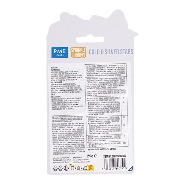 Gold & Silver Stars Sprinkle Charms 25g