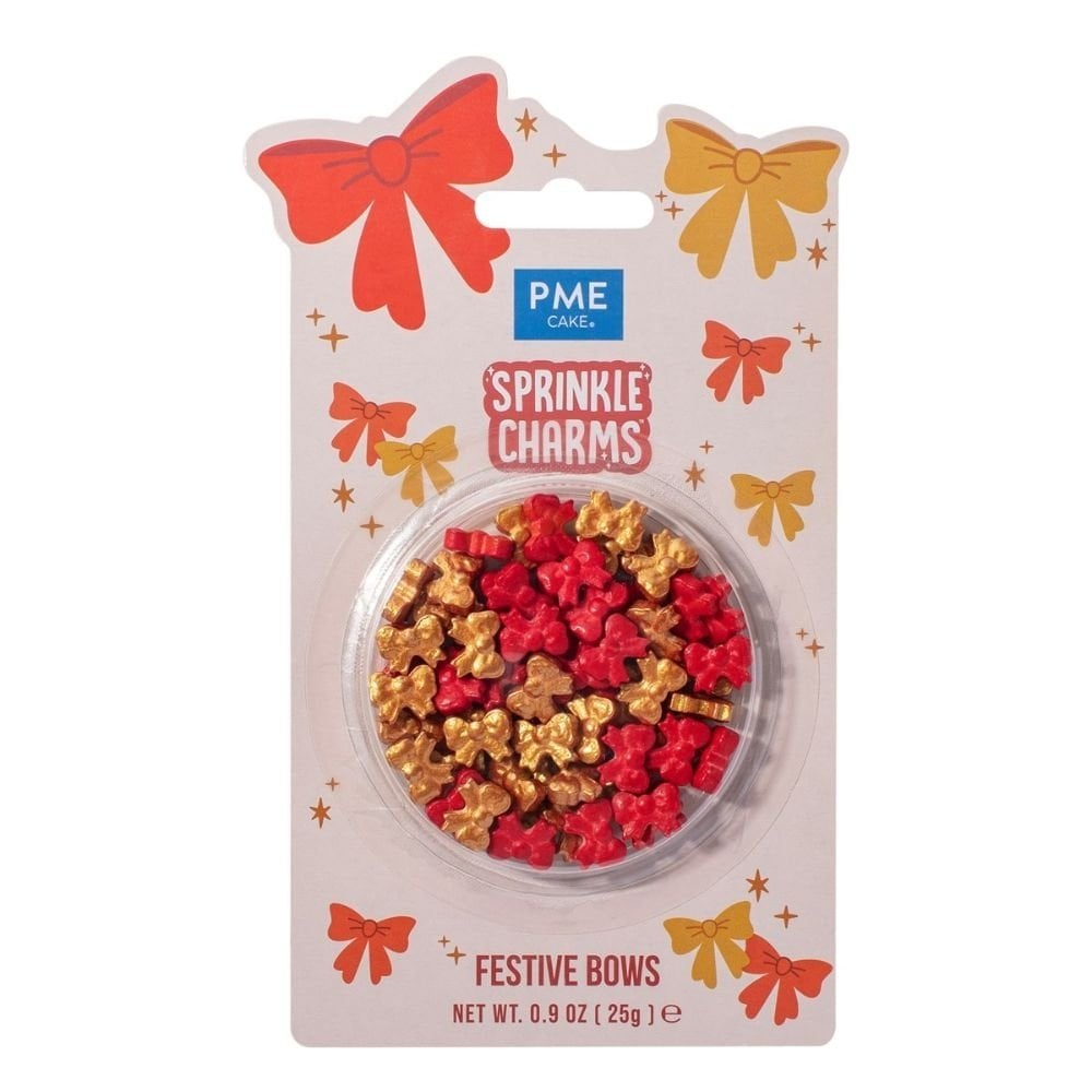 Festive Bows Sprinkle Charms 25g