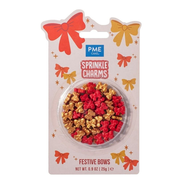 Festive Bows Sprinkle Charms 25g