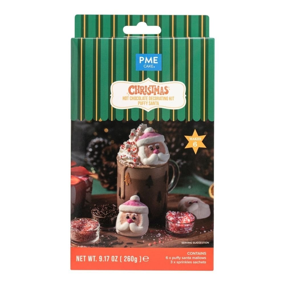 Puffy Santa Hot Chocolate Decorating Kit 260g