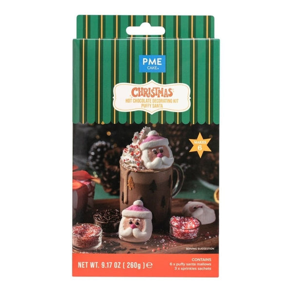 Puffy Santa Hot Chocolate Decorating Kit 260g