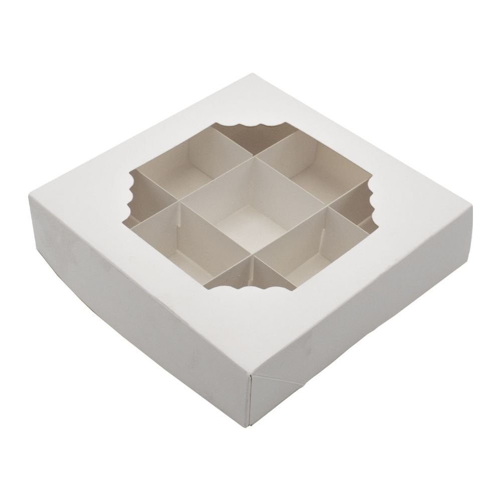 White Window Treat Boxes & Inserts - 9 Cavities