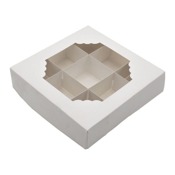 White Window Treat Boxes & Inserts - 9 Cavities
