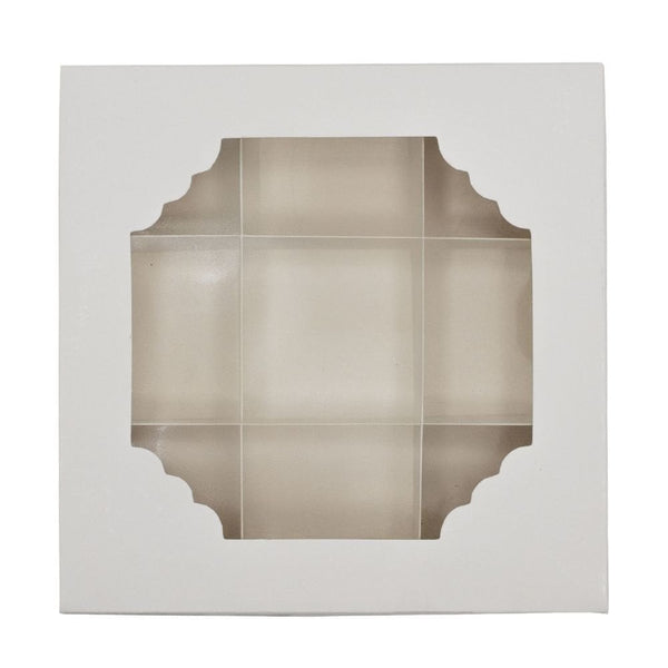 White Window Treat Boxes & Inserts - 9 Cavities