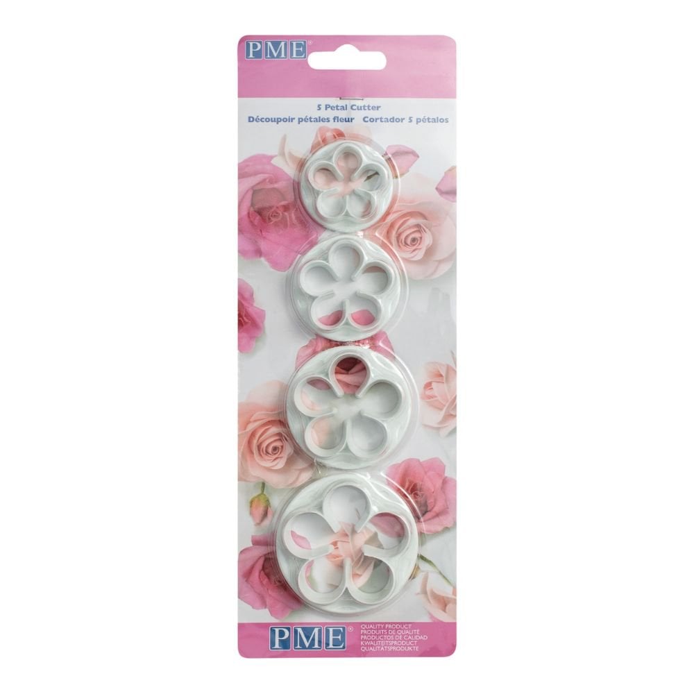 Floral 5 Petal Icing Cutters Set Of 4