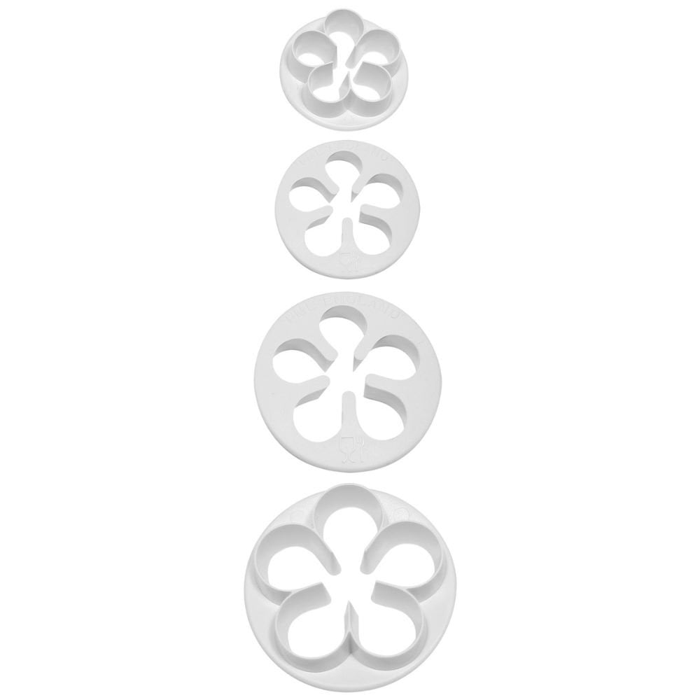 Floral 5 Petal Icing Cutters Set Of 4