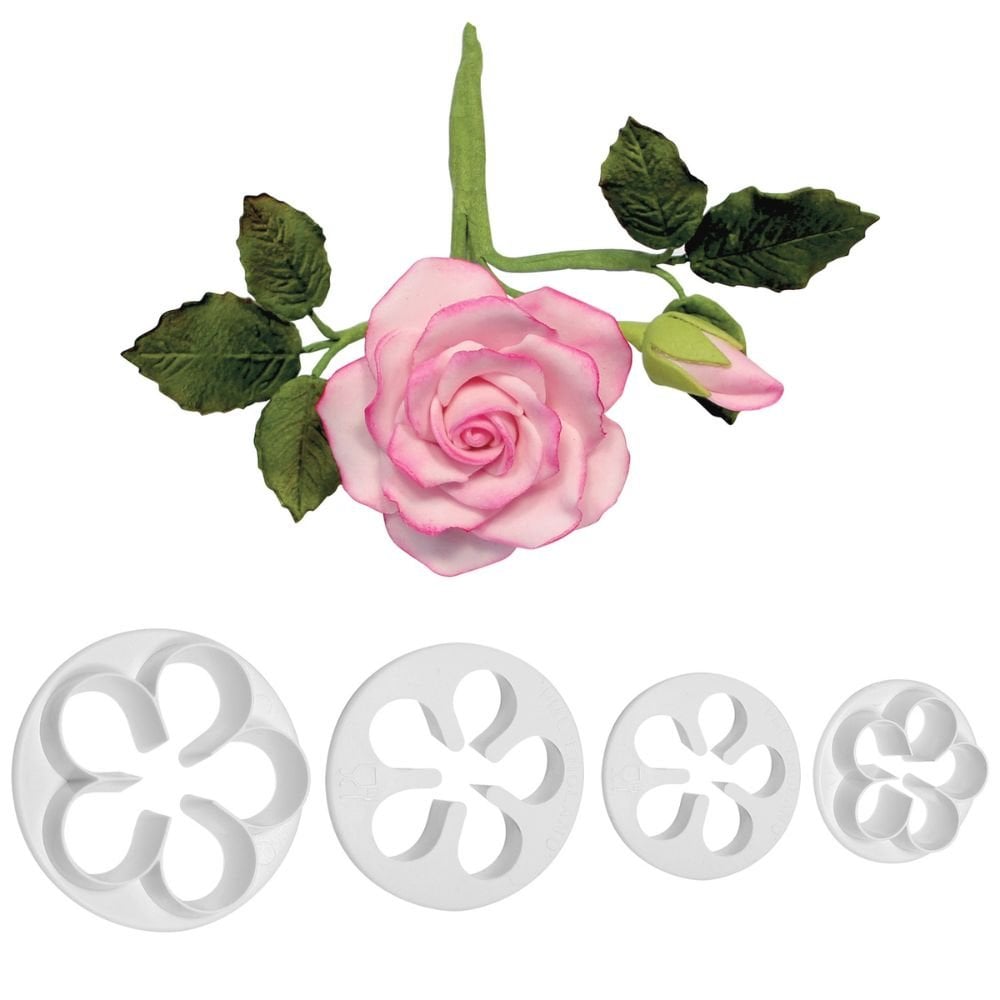 Floral 5 Petal Icing Cutters Set Of 4