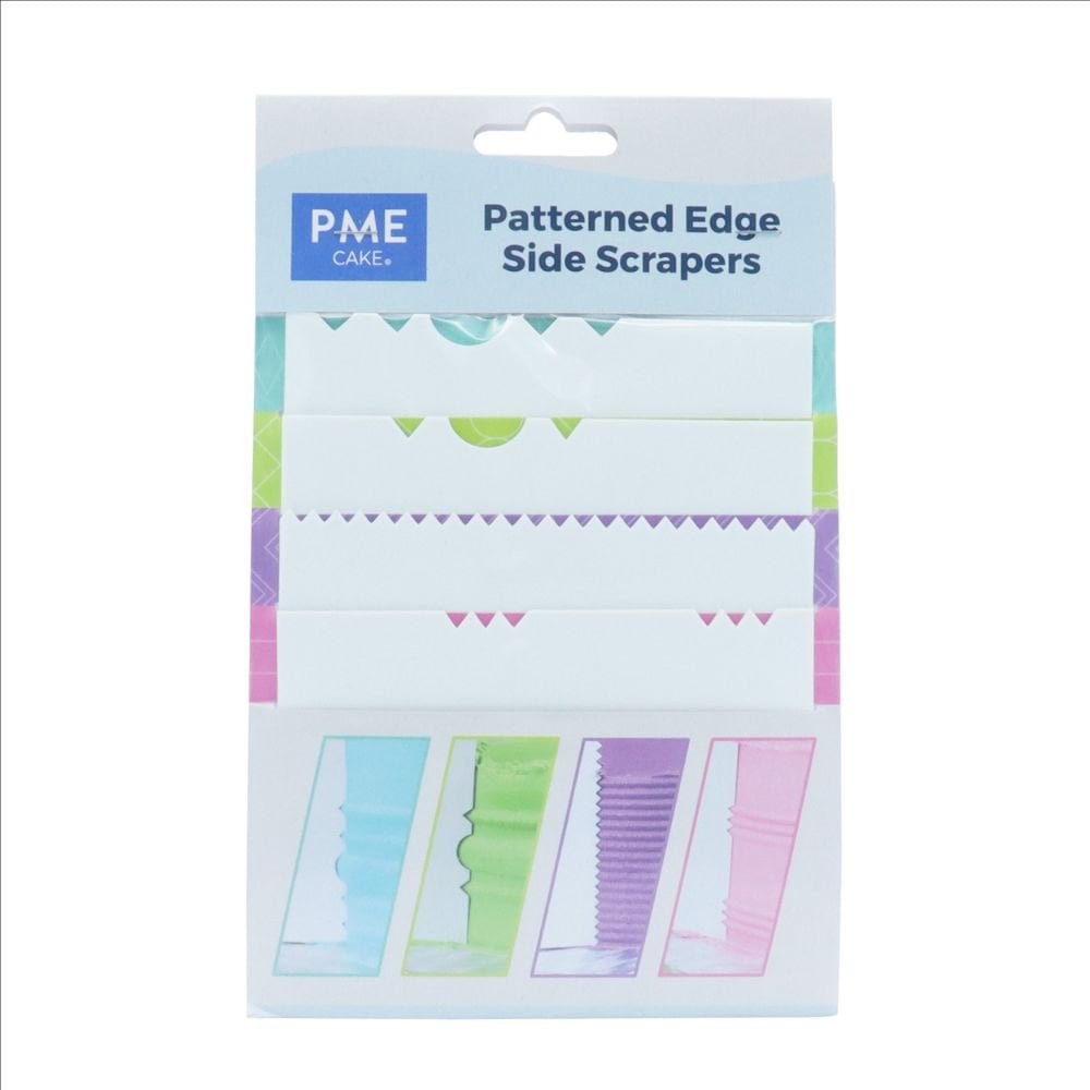 Patterned Edge Side Scrapers Pack Of 4