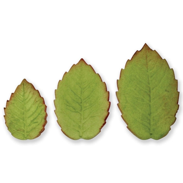Veined Rose Leaf Plunger Cutter Set Of 3