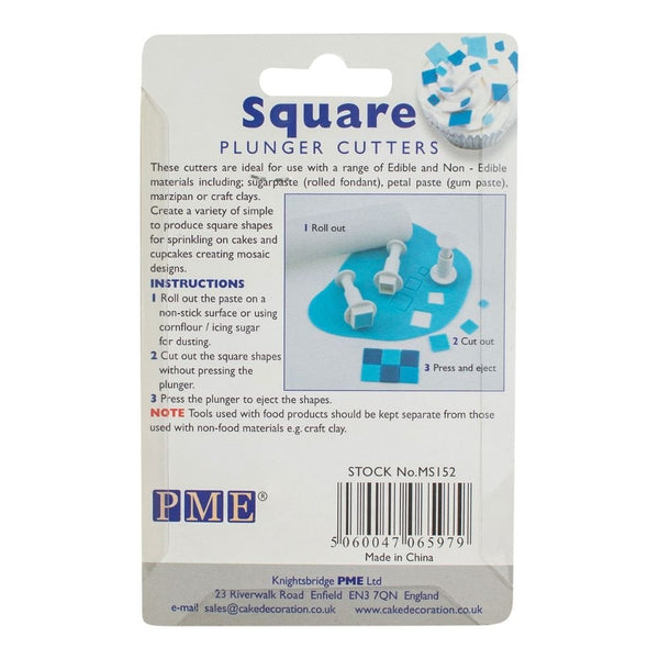 Mini Square Plunger Cutters Set Of 3