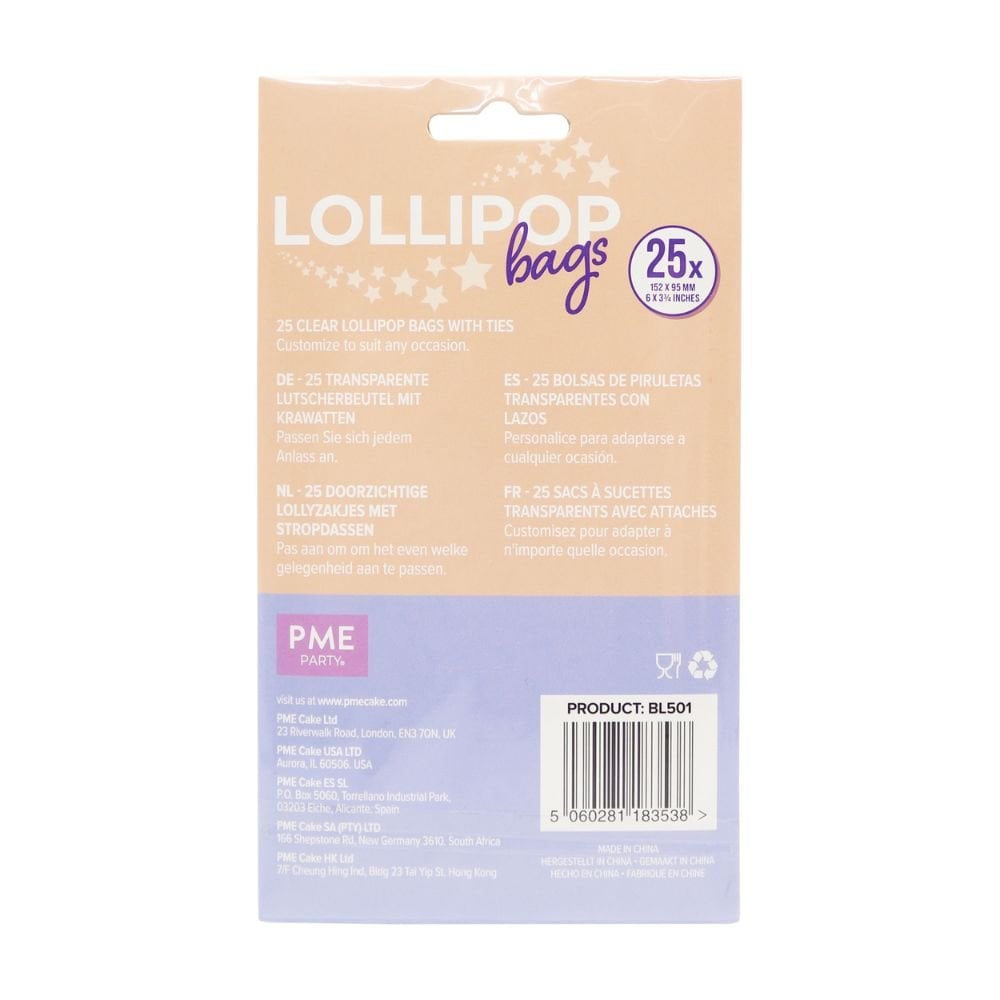 Lollipop Bags With Silver Ties Pack Of 25