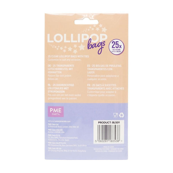 Lollipop Bags With Silver Ties Pack Of 25