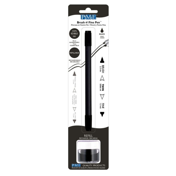 Black Brush & Fine Edible Ink Pen