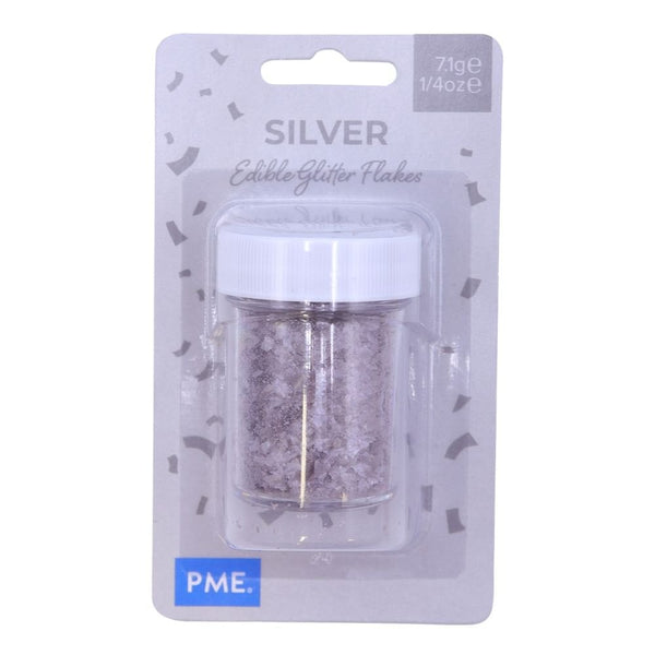 Silver Edible Glitter Flakes