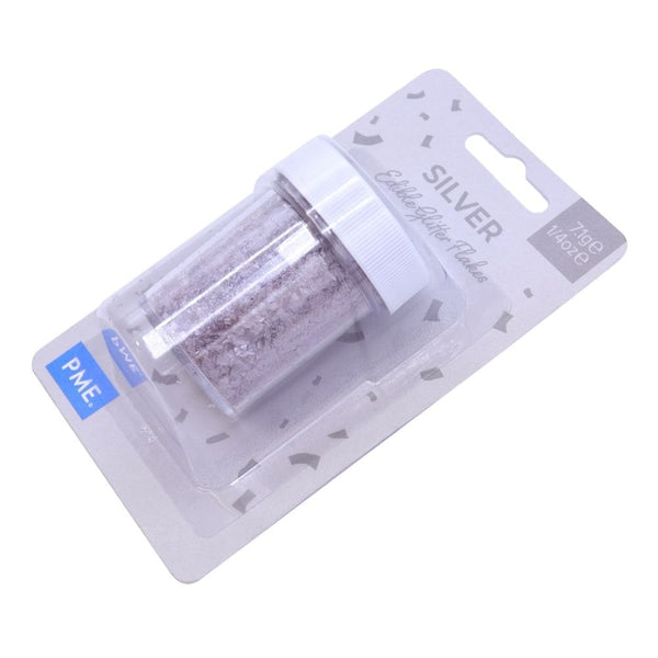 Silver Edible Glitter Flakes