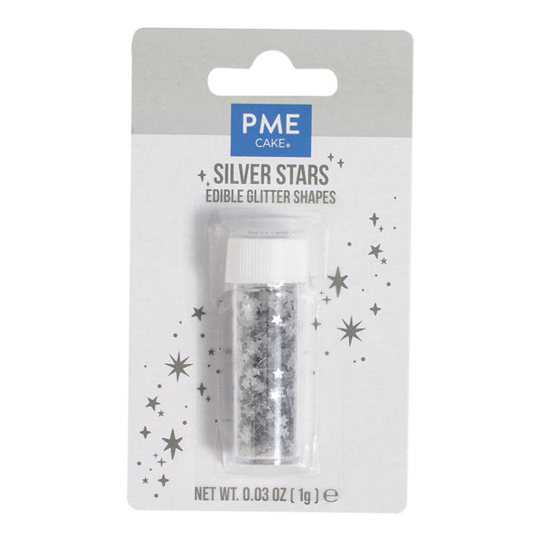 Silver Stars - Edible Glitter 1g