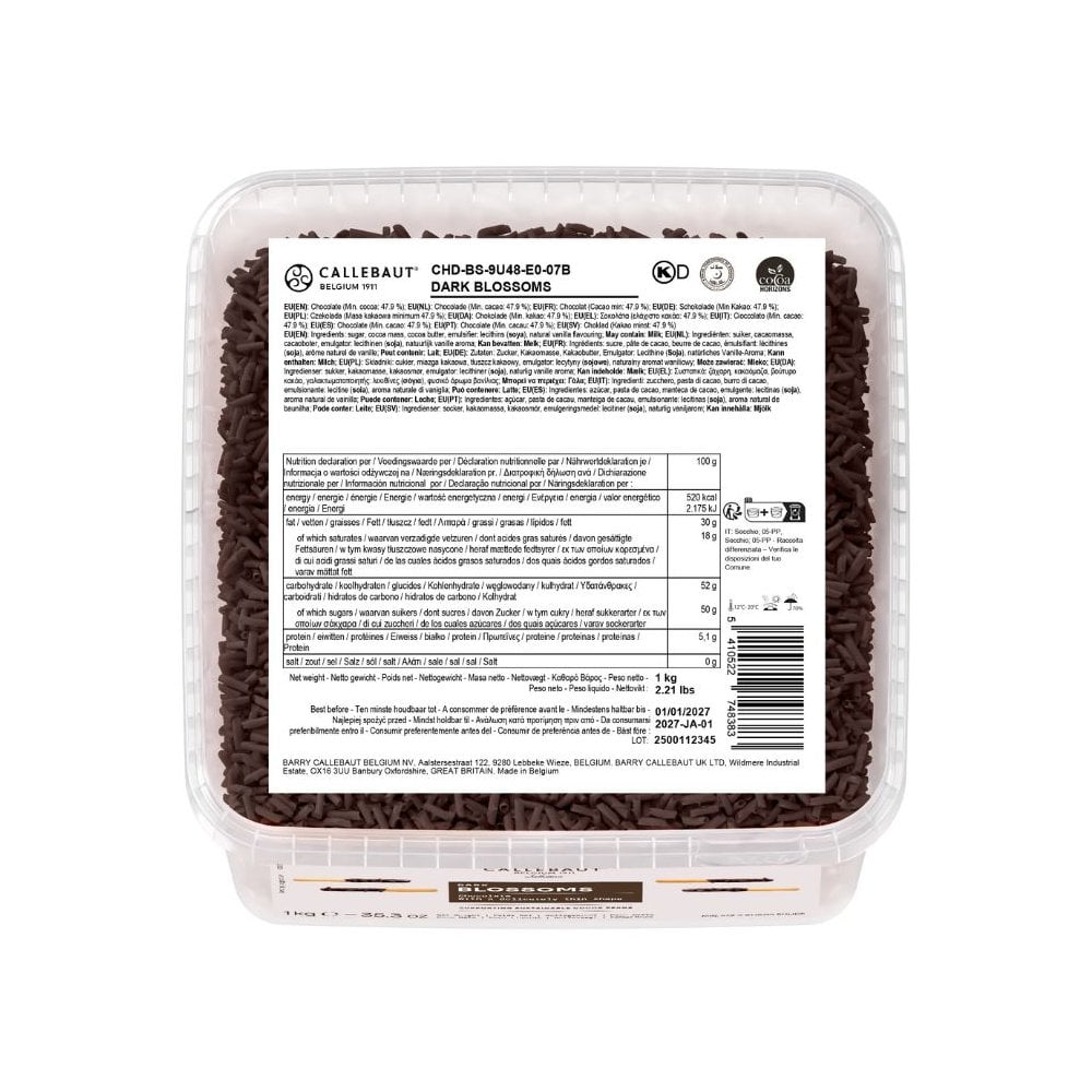 Dark Chocolate Blossom Curls 1KG