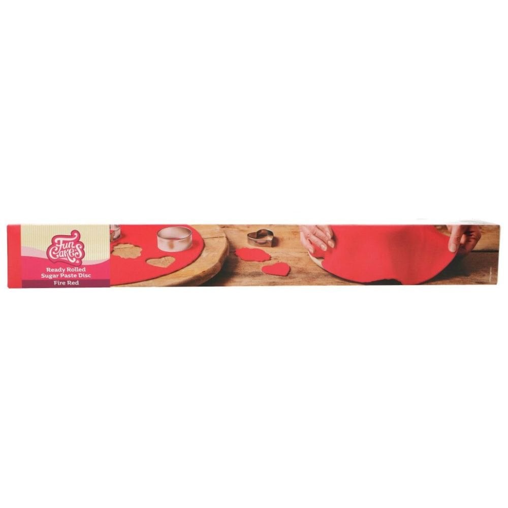 Fire Red Ready Rolled Sugarpaste Disc