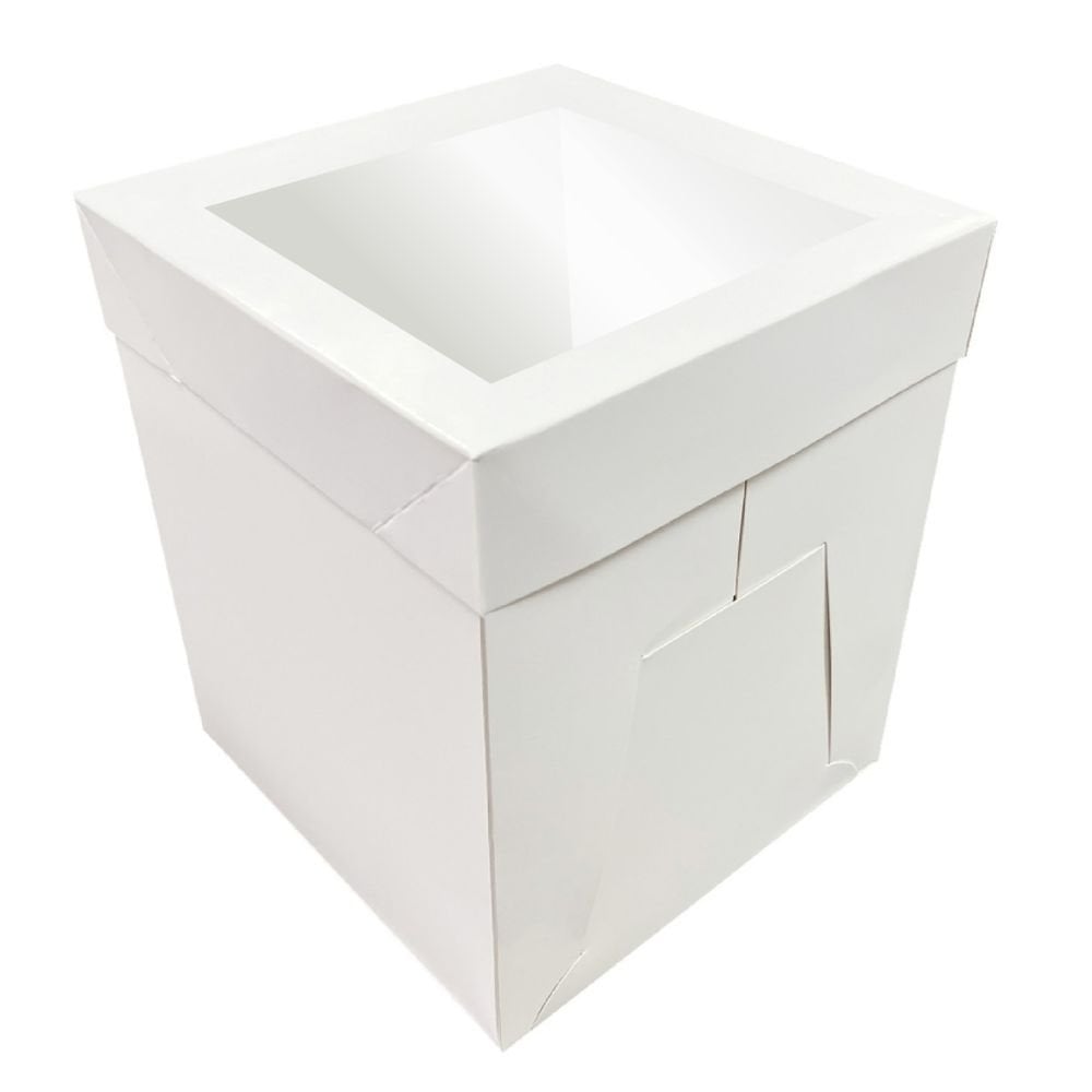 White Tall Cake Box With Window