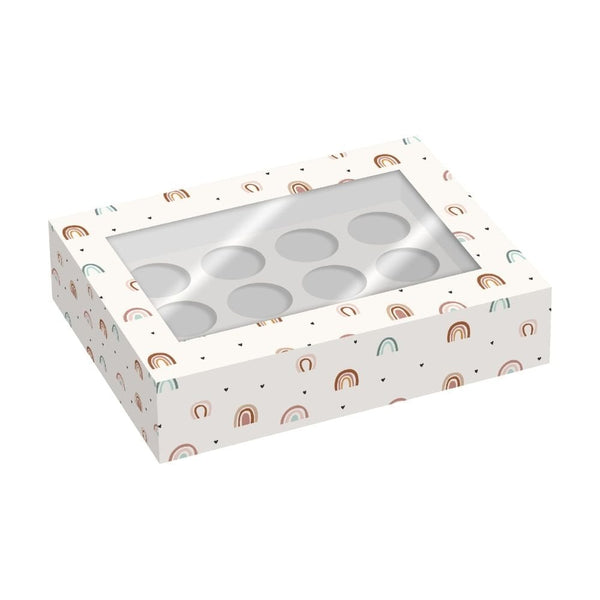 Boho Rainbow Cupcake Box Pack Of 2