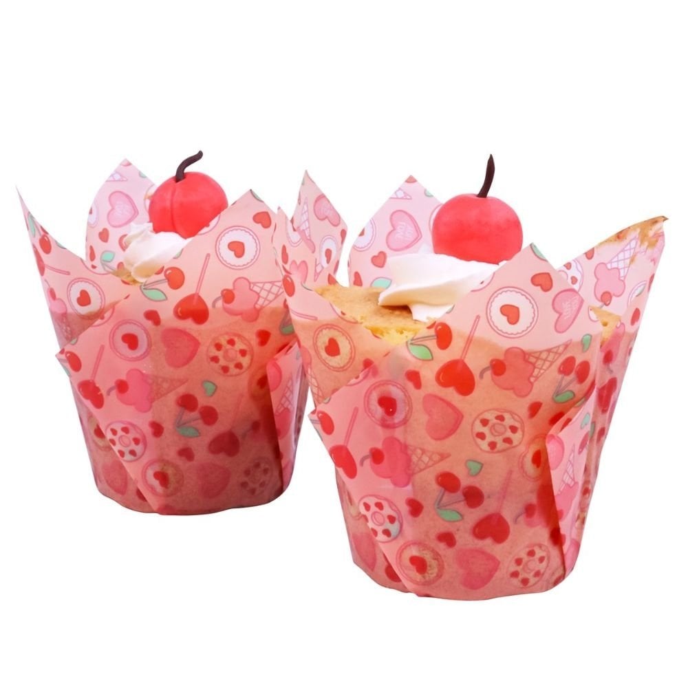 Sweet Love Tulip Baking Cups x 24