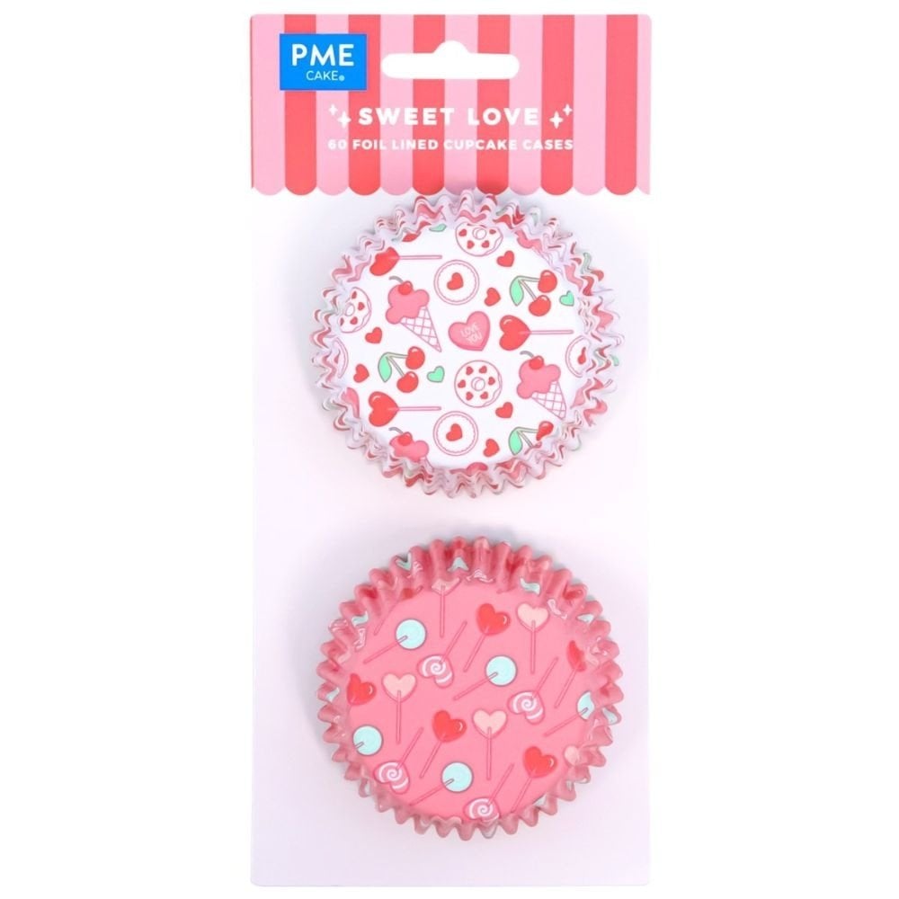 Sweet Love Foil Lined Cupcake Cases x 60