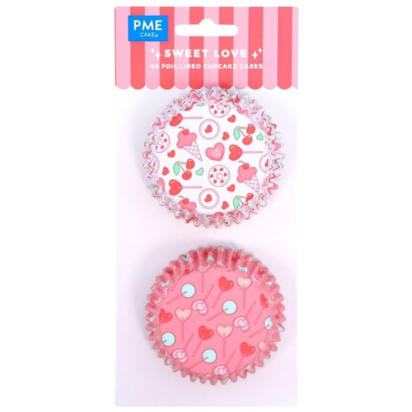 Sweet Love Foil Lined Cupcake Cases x 60