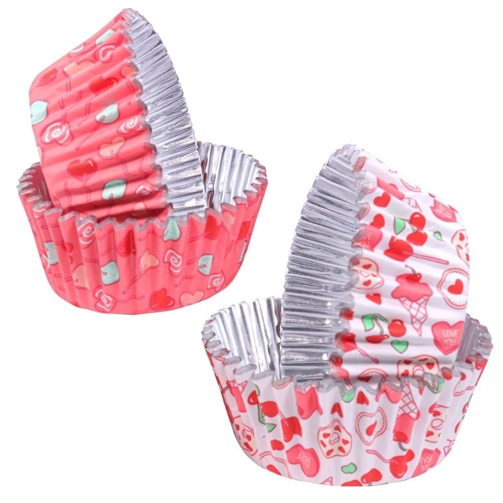 Sweet Love Foil Lined Cupcake Cases x 60