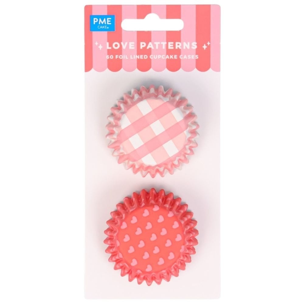 Love Patterns Foil Lined Mini Cupcake Cases x 60