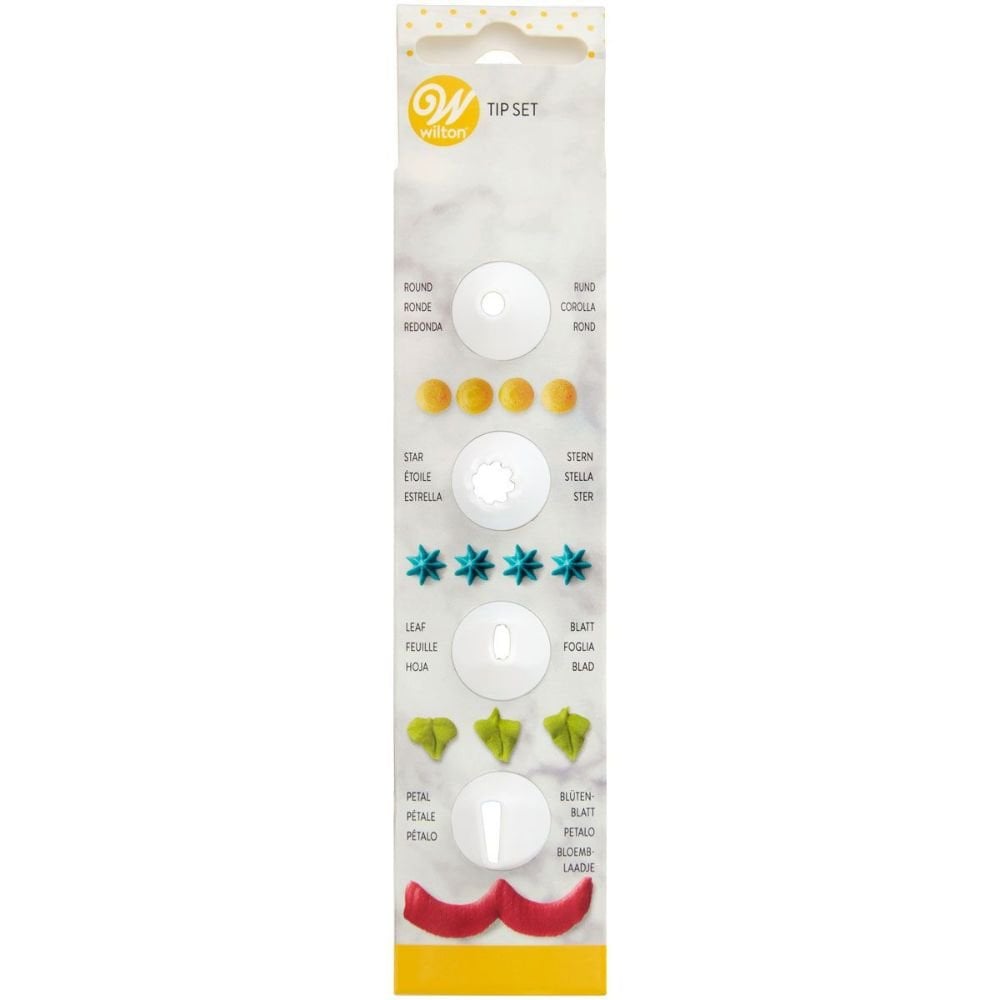 Piping Tip Set Of 4 (Star, Round, Leaf, Petal)