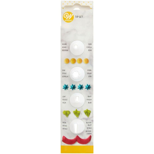 Piping Tip Set Of 4 (Star, Round, Leaf, Petal)