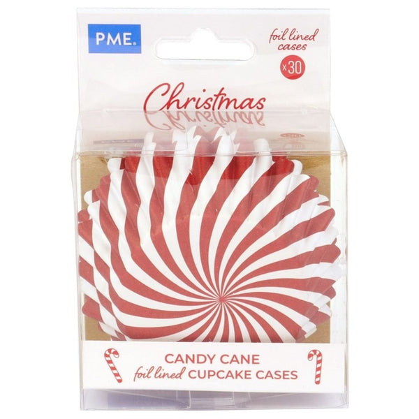 Candy Cane Foil Lined Cupcake Cases x 30