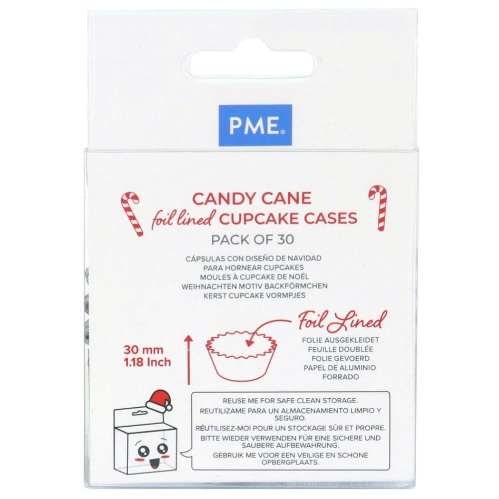 Candy Cane Foil Lined Cupcake Cases x 30