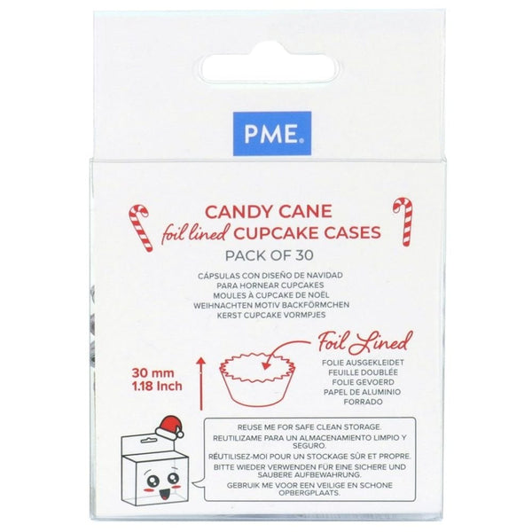 Candy Cane Foil Lined Cupcake Cases x 30