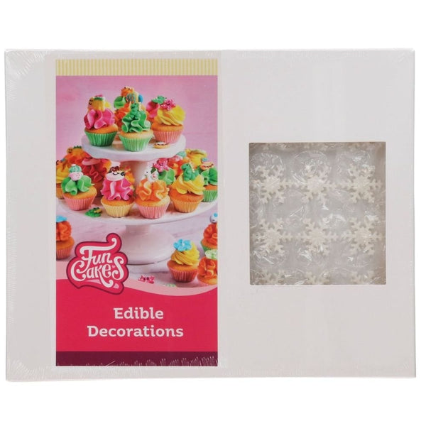 White Ice Crystal Snowflakes Sugarpaste Decorations x 144